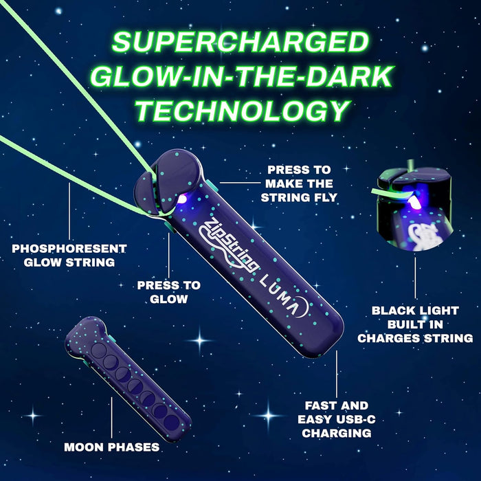 ZipString Luma Glow String Toy