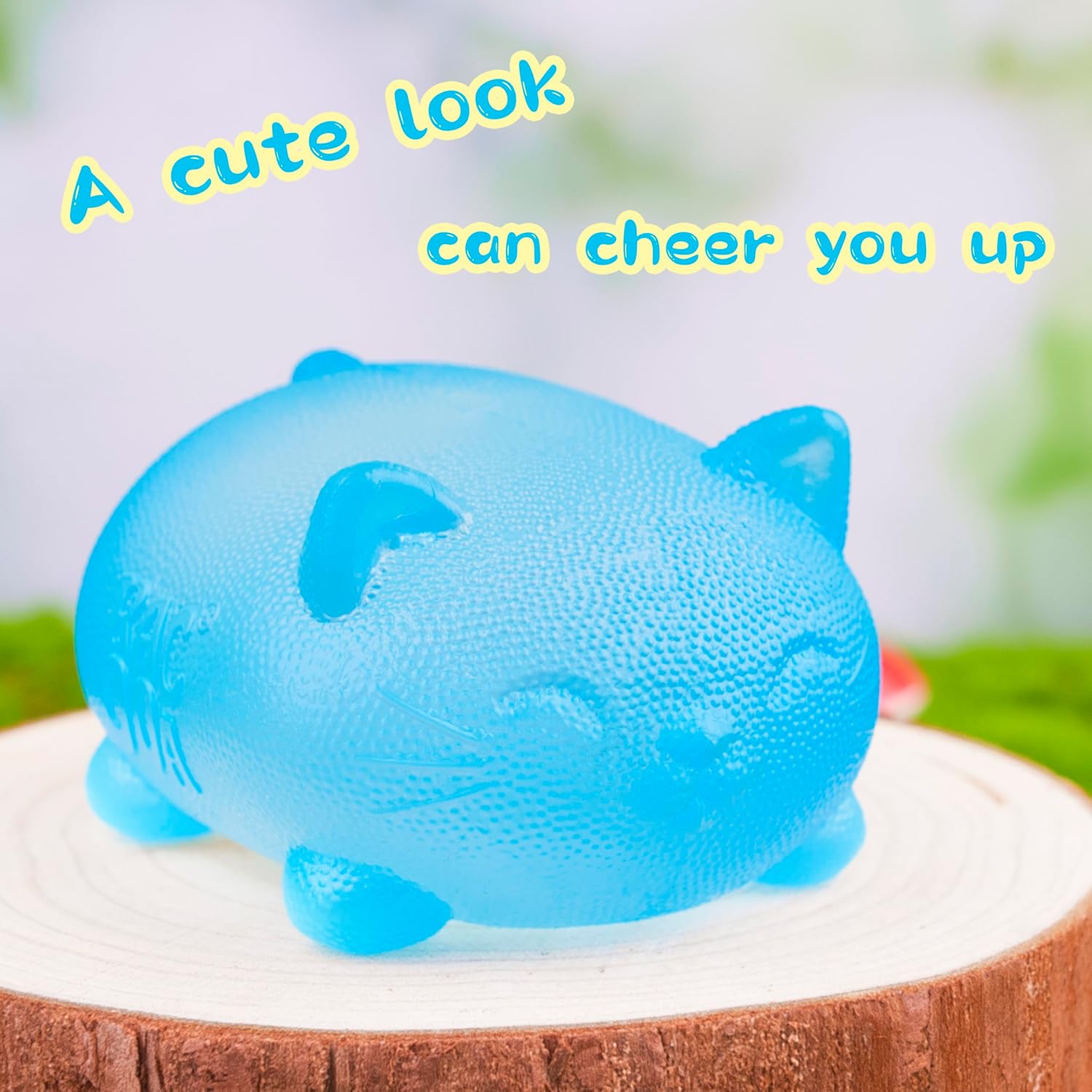 CYICTOY Cat Stress Relief Toy Sensory Fidget Squeeze Ball Blue