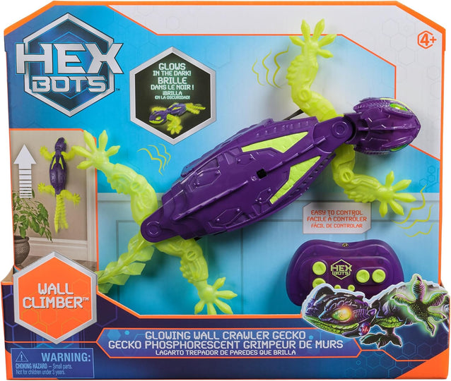 HEX BOTS Glow-in-Dark RC Gecko: Wall-Climbing Robot with Luminous Eyes