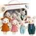 Speedy Monkey Rabbit Family Set Miniature Bunny Figures 4-Piece