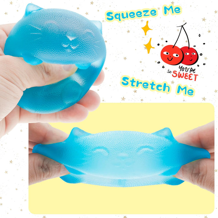 CYICTOY Cat Stress Relief Toy Sensory Fidget Squeeze Ball Blue