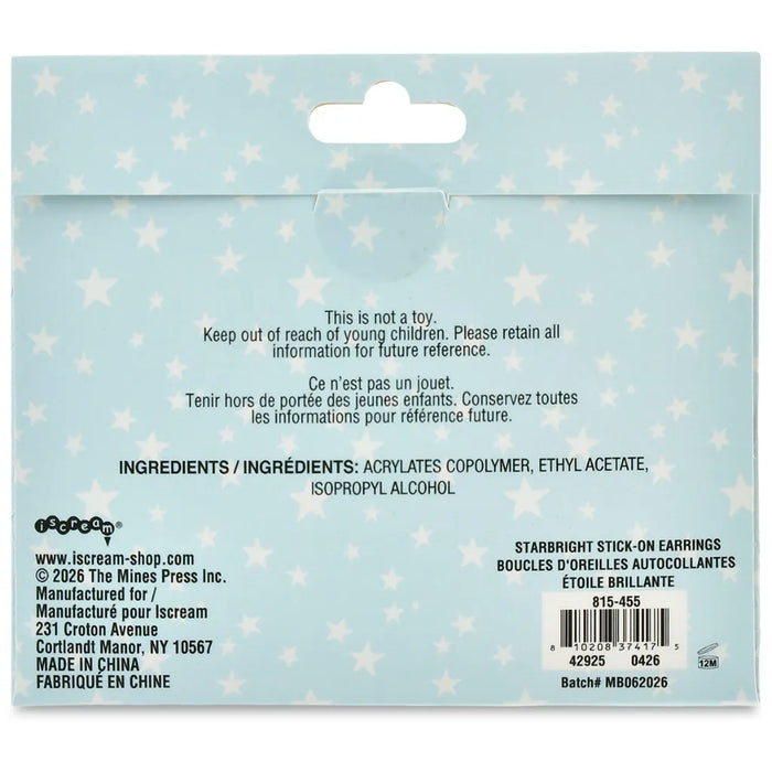 Iscream Kids Starbright Stick On Earrings