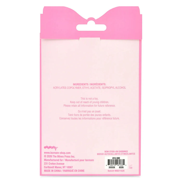 Iscream Kids Bow Stick On Earrings