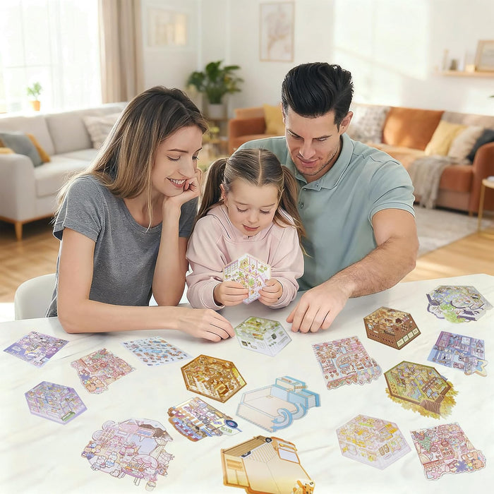 20 Sets 3D Sticker Scenes: Creative Stress Relief Craft Kit for All Ages