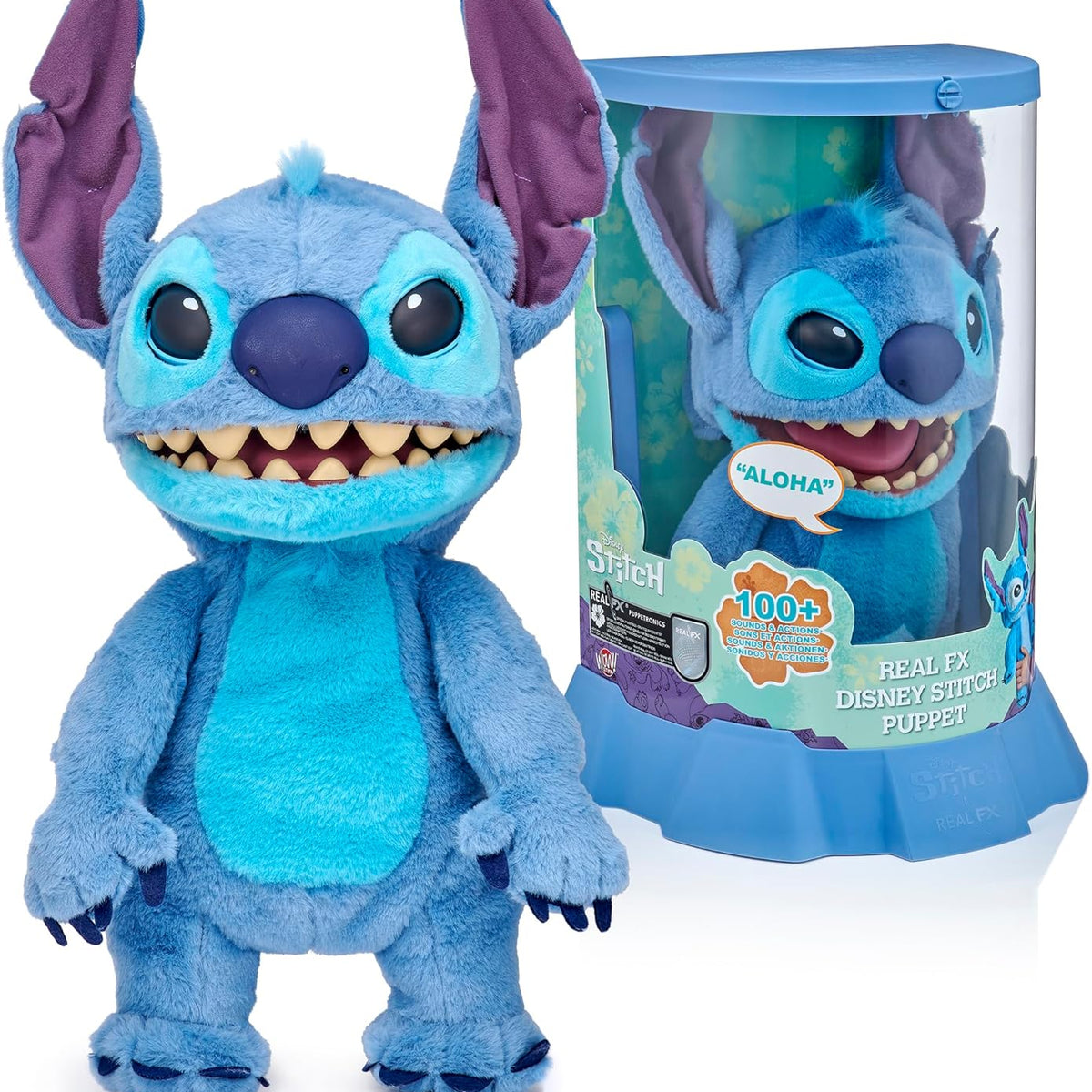 リアルFX スティッチ パペット人形 ぬいぐるみ Real FX リ h2EZ Real FX Disney Stitch Puppet — Learning Express Gifts