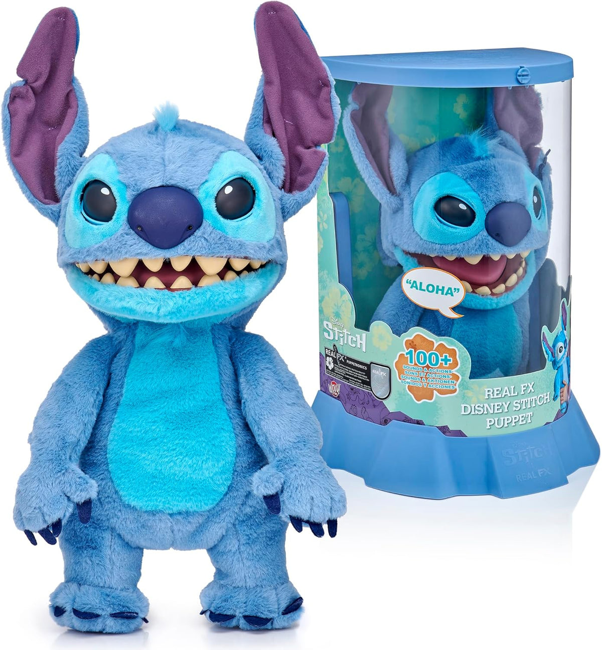 リアルFX スティッチ パペット人形 ぬいぐるみ Real FX リ h2EZ Real FX Disney Stitch Puppet — Learning Express Gifts