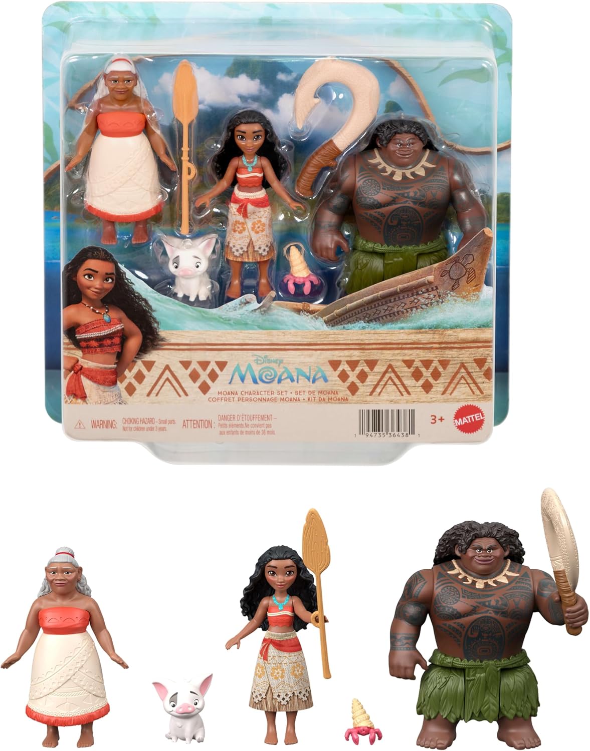 Mattel Disney Moana Character Small Dolls Playset