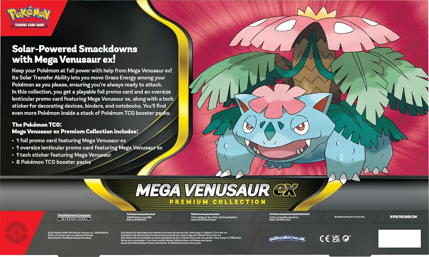 Pokémon TCG Mega Venusaur ex Premium Collection Box: Exclusive Cards, Booster Packs, Sticker