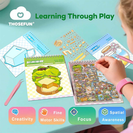 DIY 3D Sticker Scene Book: Reusable House & Landscape Therapy for Relaxation