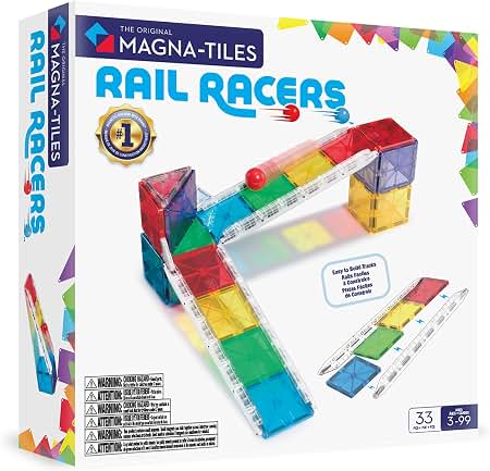 MAGNA-TILES Rail Racers Construction Toy Set 33pc
