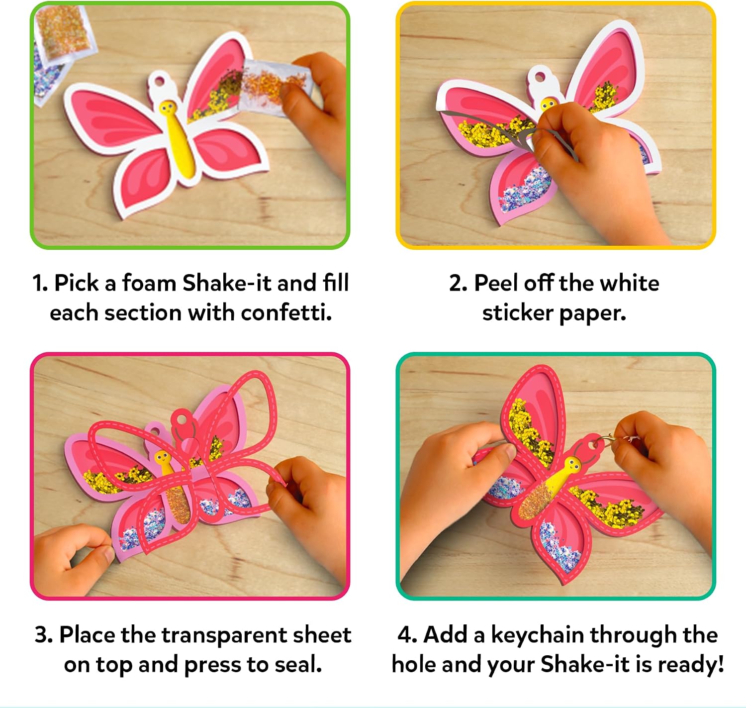 Skillmatics Shake-its Glitter Craft Kit for Kids Flowers & Butterflies
