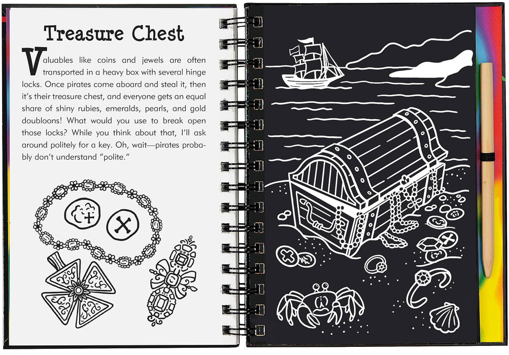 Peter Pauper Press Scratch & Sketch Pirates Trace-Along Activity Book