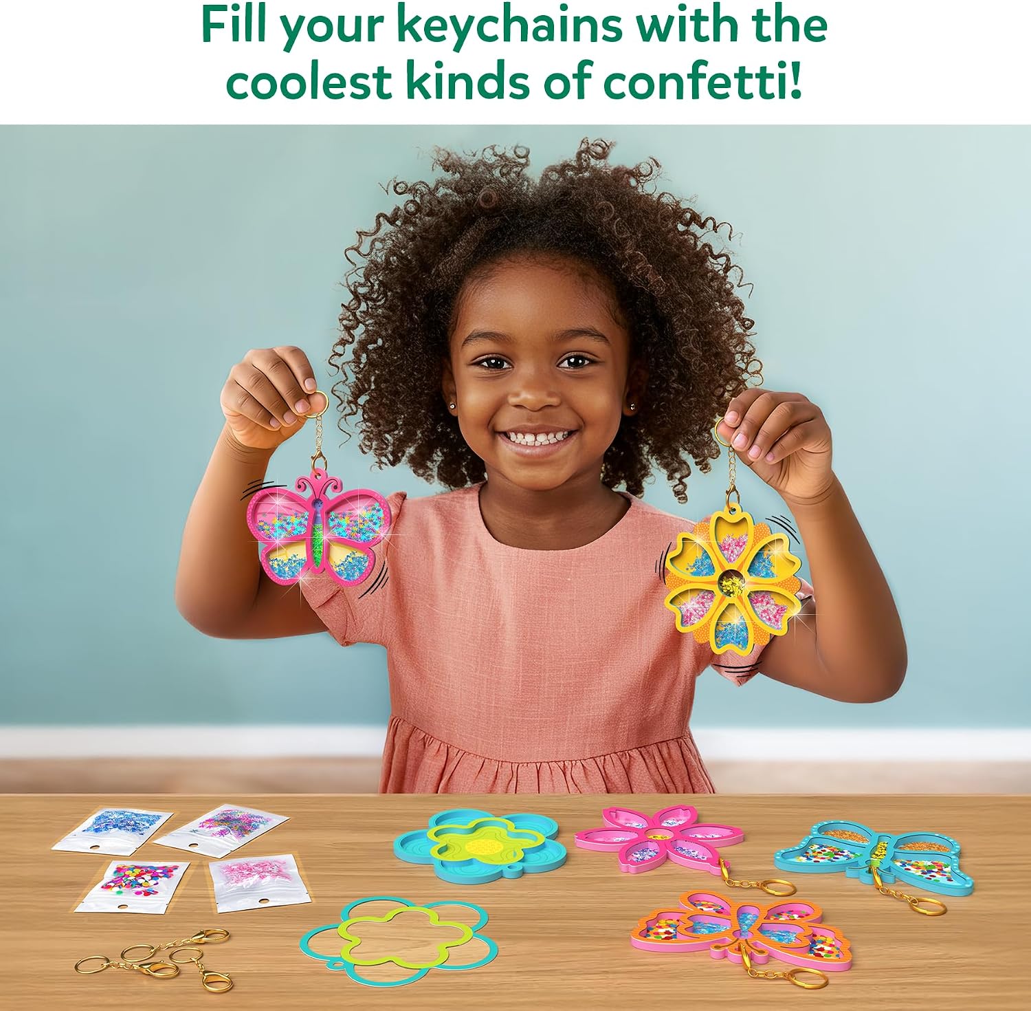 Skillmatics Shake-its Glitter Craft Kit for Kids Flowers & Butterflies