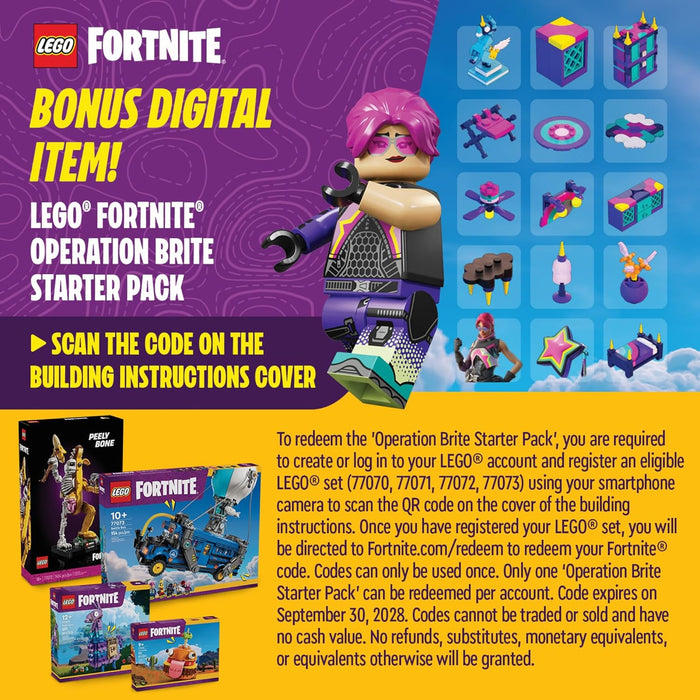 LEGO Fortnite Battle Bus Building Set with 9 Minifigures, Collectible Video Game Toy Gift 77073