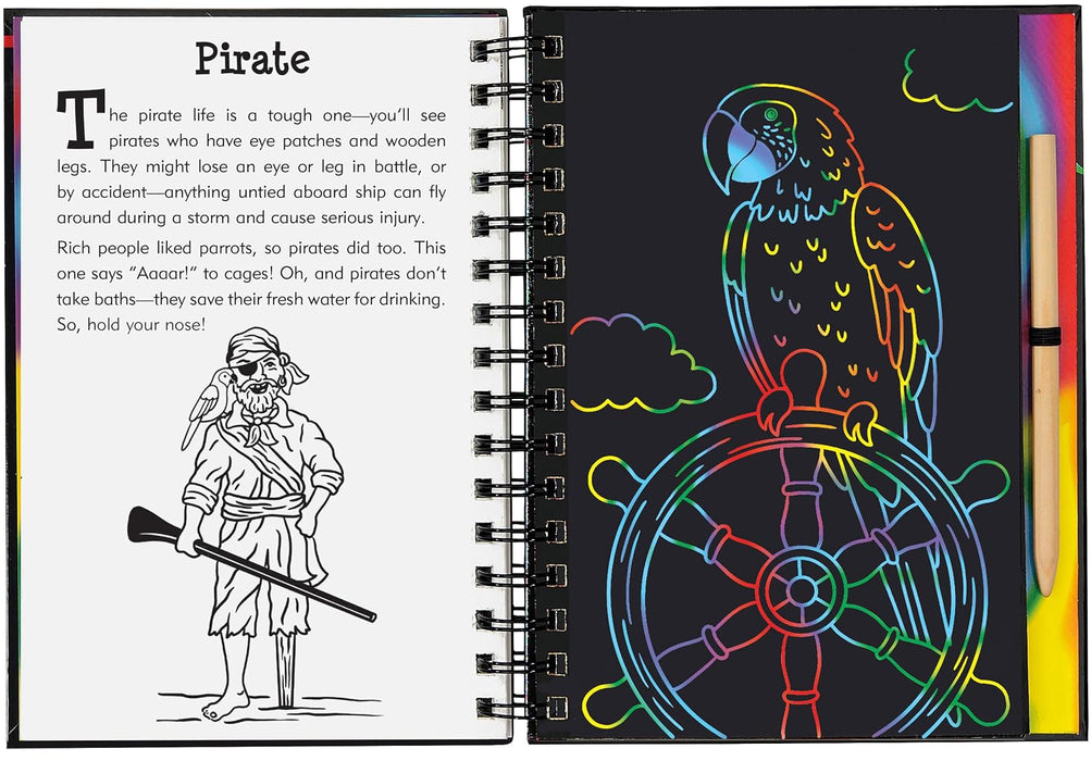 Peter Pauper Press Scratch & Sketch Pirates Trace-Along Activity Book