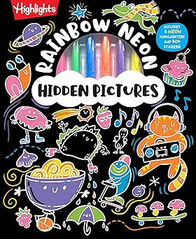 Rainbow Neon Hidden Pictures Book