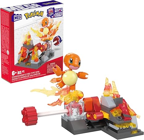 MEGA Pokémon Building Toys Set Charmander’s Fire-Type Spin with 81 Pieces