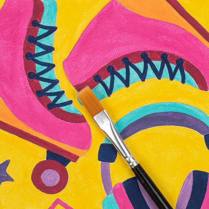 Brea Reese Vivid Retro 70s Paint-by-Number Kit 3 Hexagon Canvases