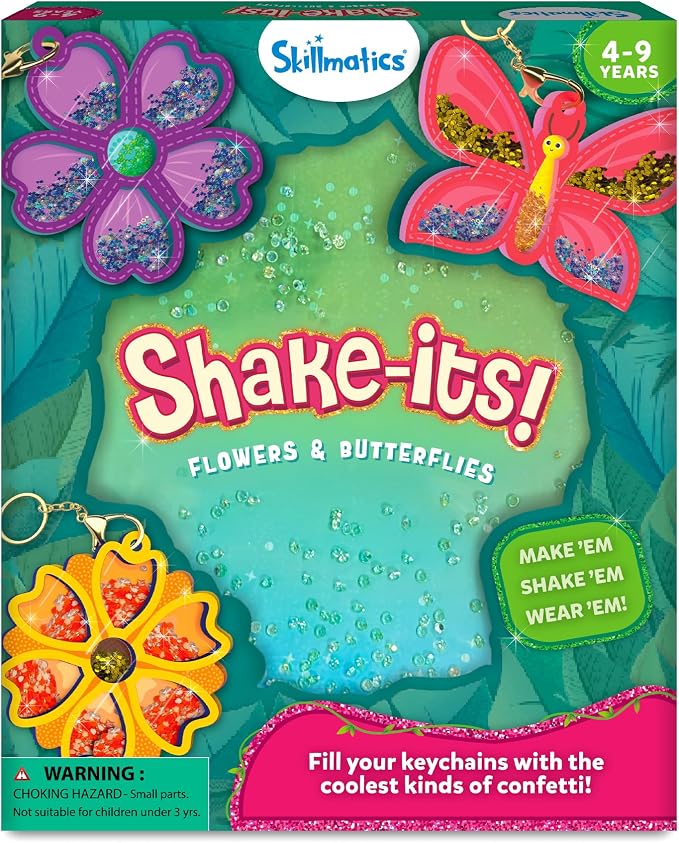 Skillmatics Shake-its Glitter Craft Kit for Kids Flowers & Butterflies