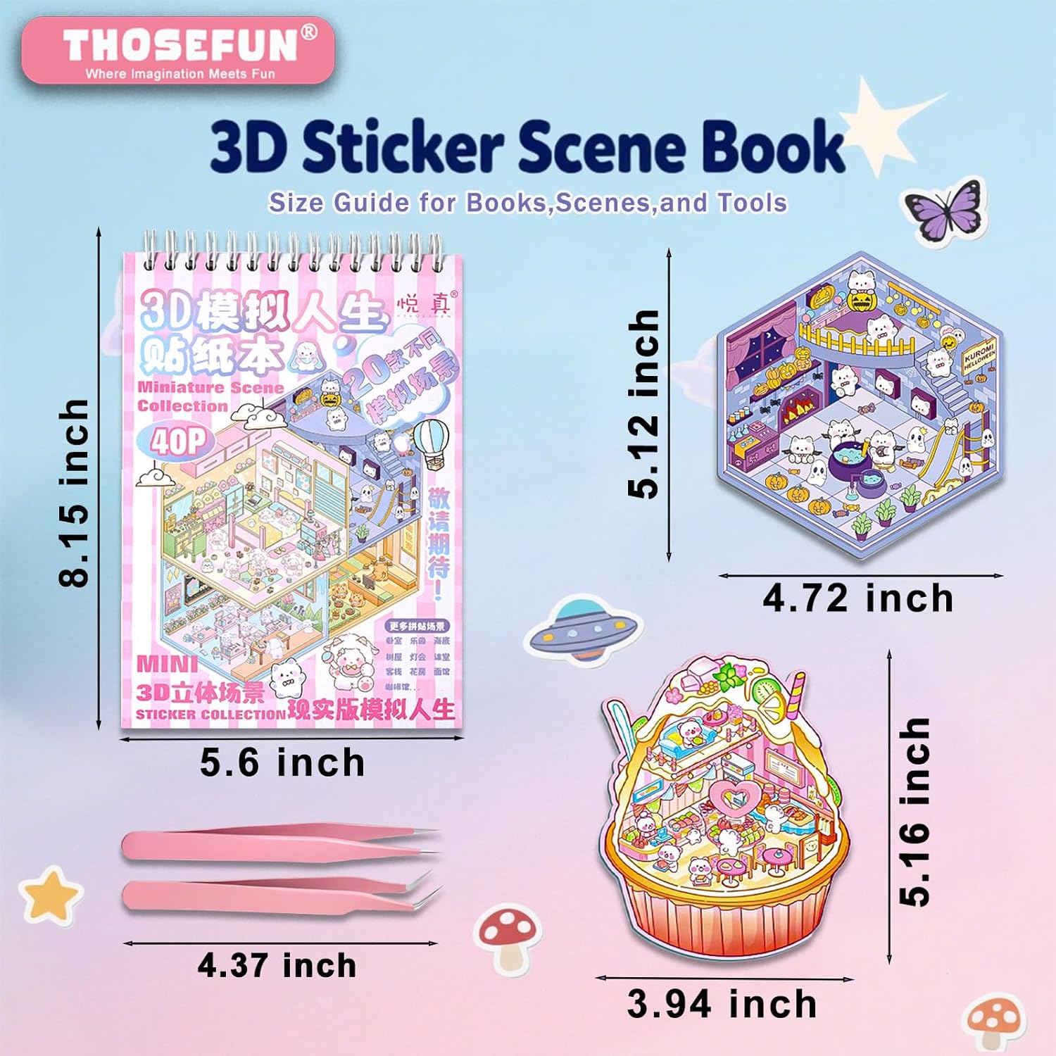 DIY 3D Sticker Scene Book: Reusable House & Landscape Therapy for Relaxation