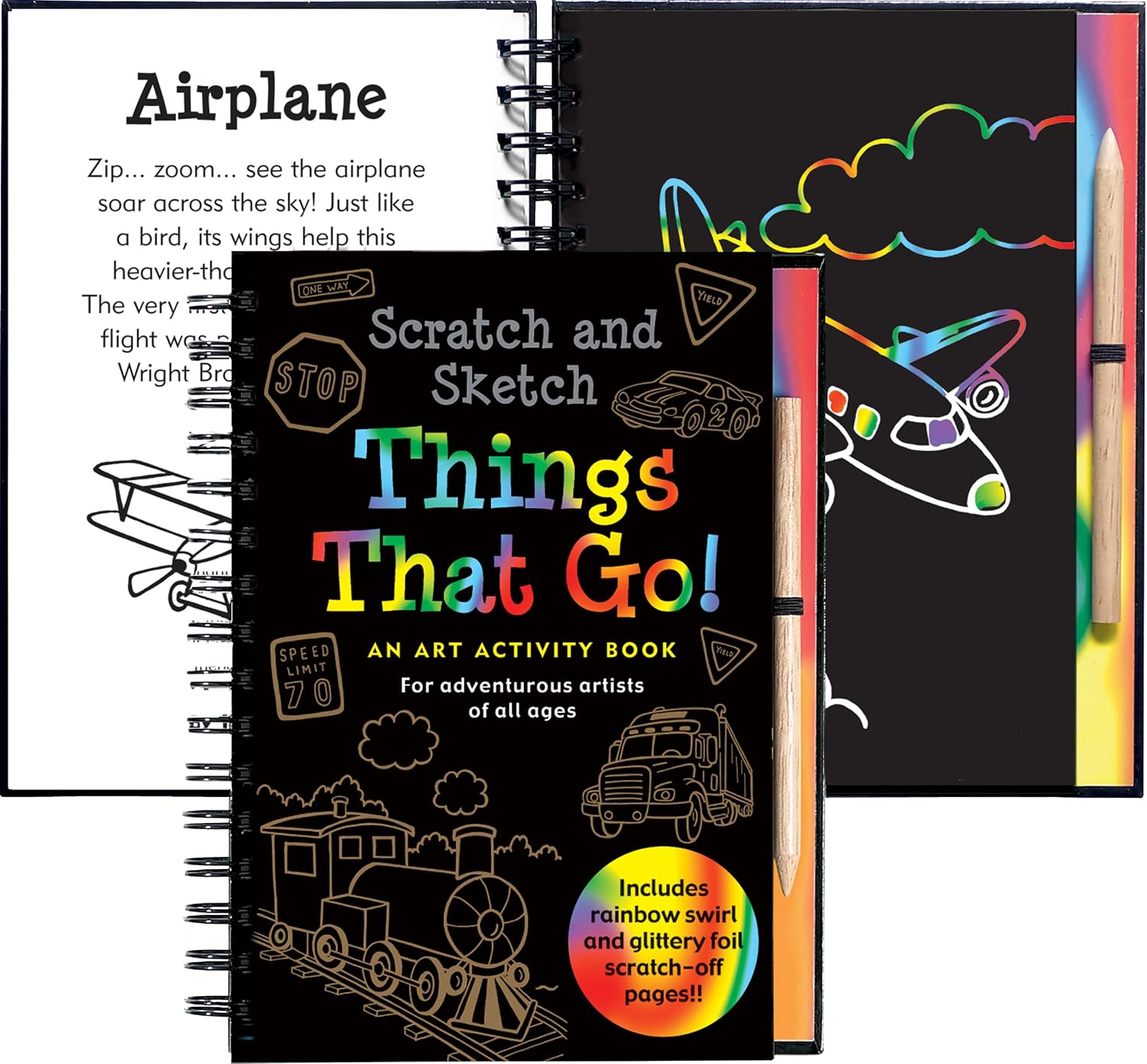 Peter Pauper Press Scratch and Sketch Things That Go! Activity Book