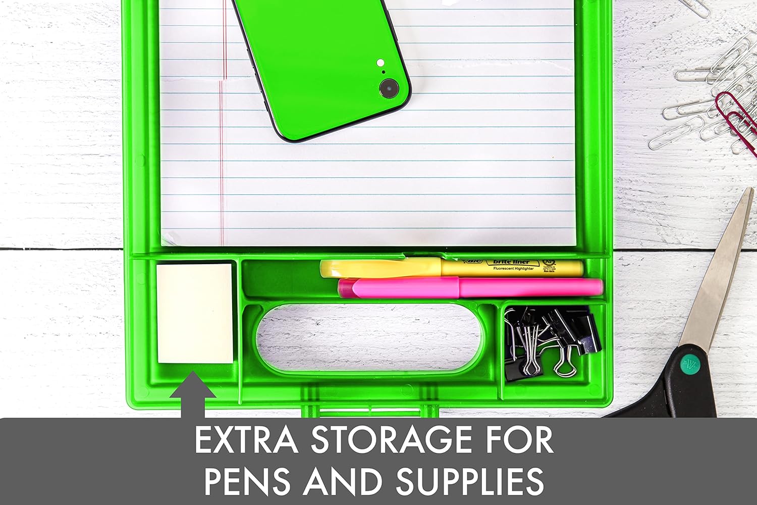 Lime Green Clipcase With Storage and Handle