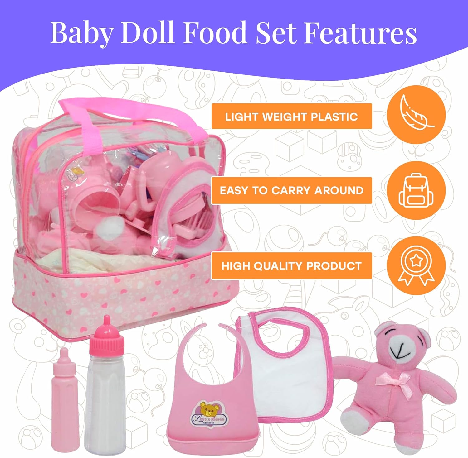 The New York Doll Collection Baby Doll Feeding & Caring Accessory Set