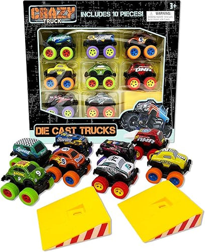 Die Cast Pull-Back Trucks 10 piece Set