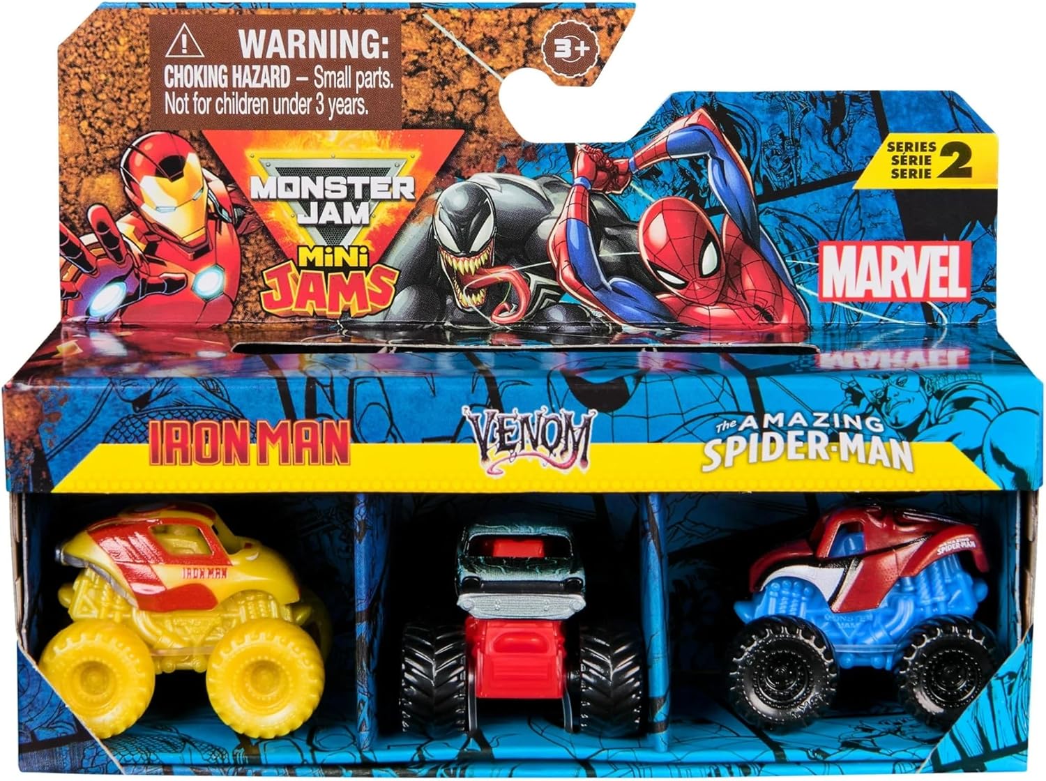 Monster Jam Marvel Mini Monster Truck 3-Pack Die-Cast Collectible Vehicles