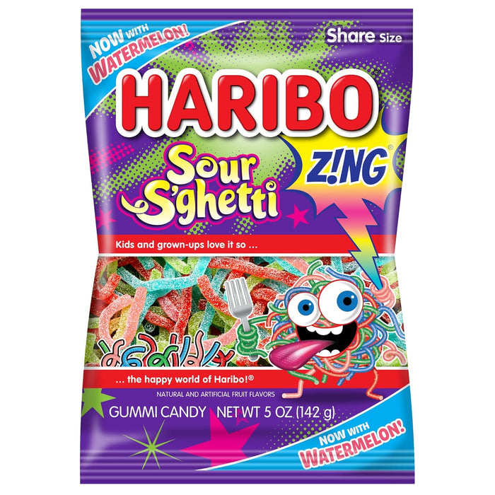Haribo Sour Spaghetti Gummy Candy 5 oz