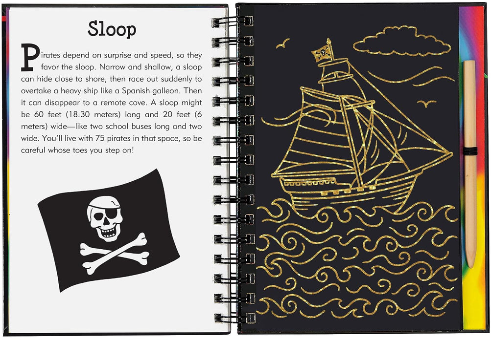 Peter Pauper Press Scratch & Sketch Pirates Trace-Along Activity Book