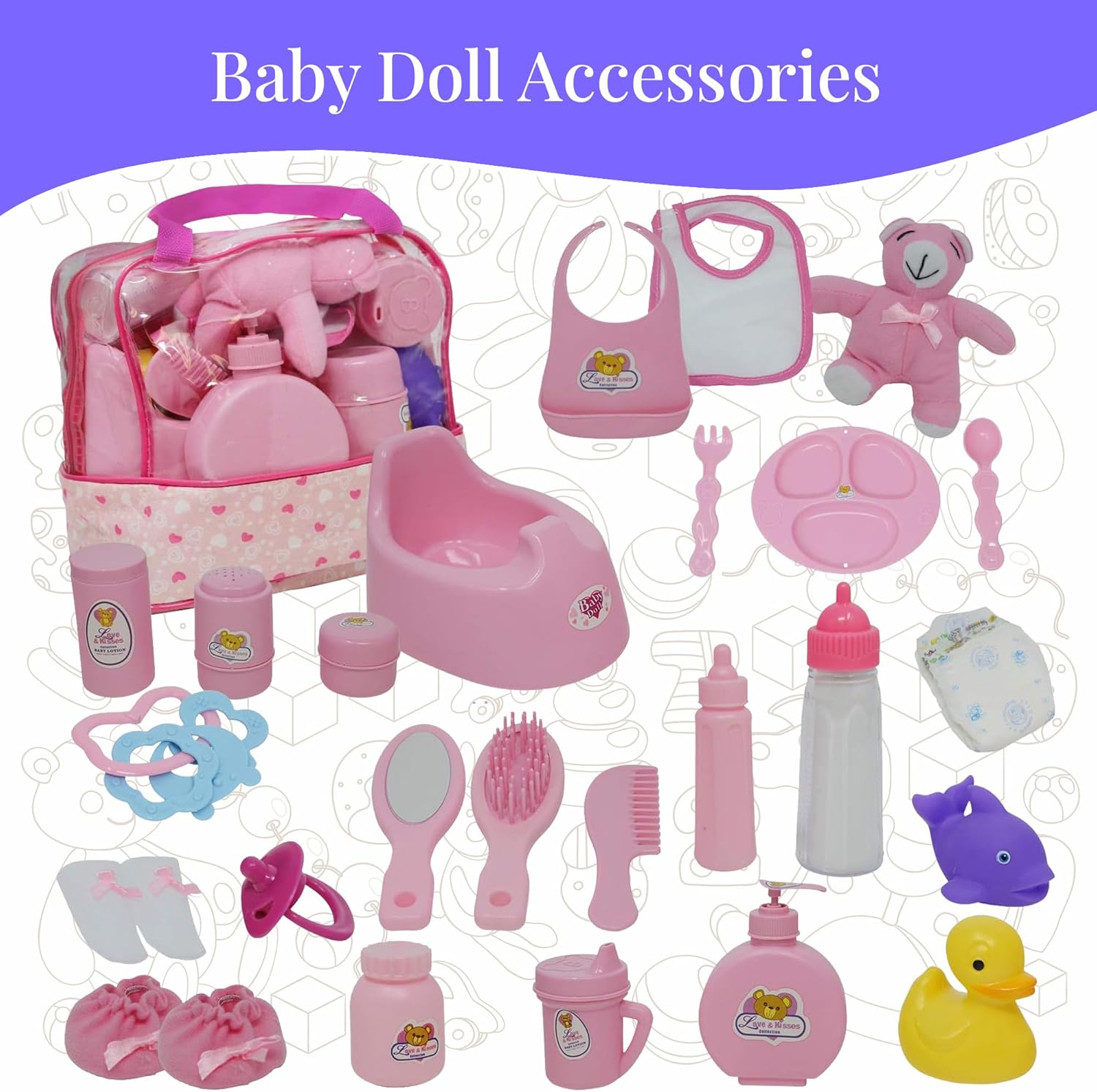 The New York Doll Collection Baby Doll Feeding & Caring Accessory Set