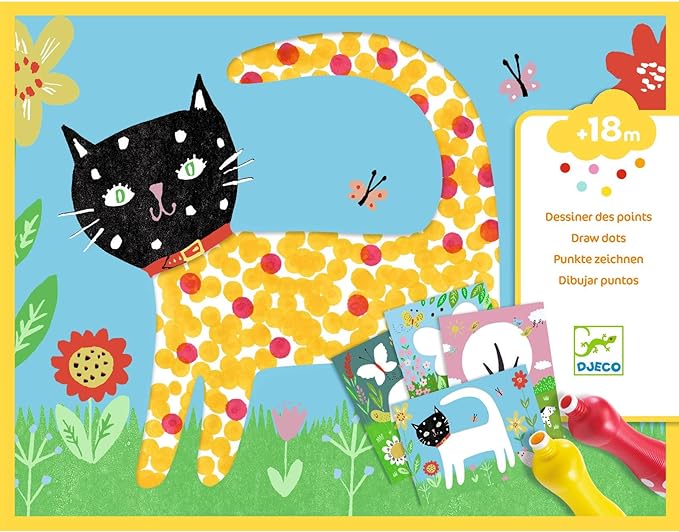 DJECO Small Dots Painting for Toddlers - Mess-Free Painting Kit