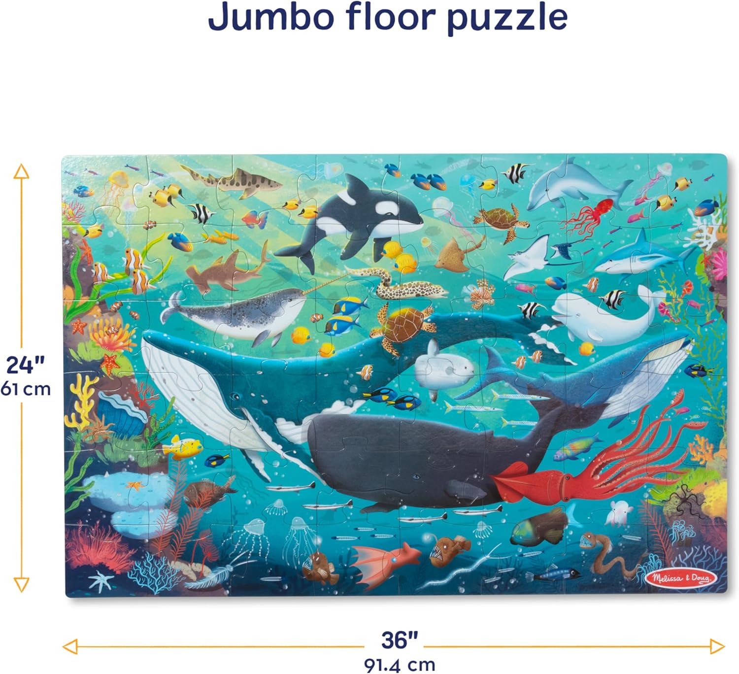 Melissa & Doug Underwater 48-Piece Jumbo Floor Puzzle 3x2ft