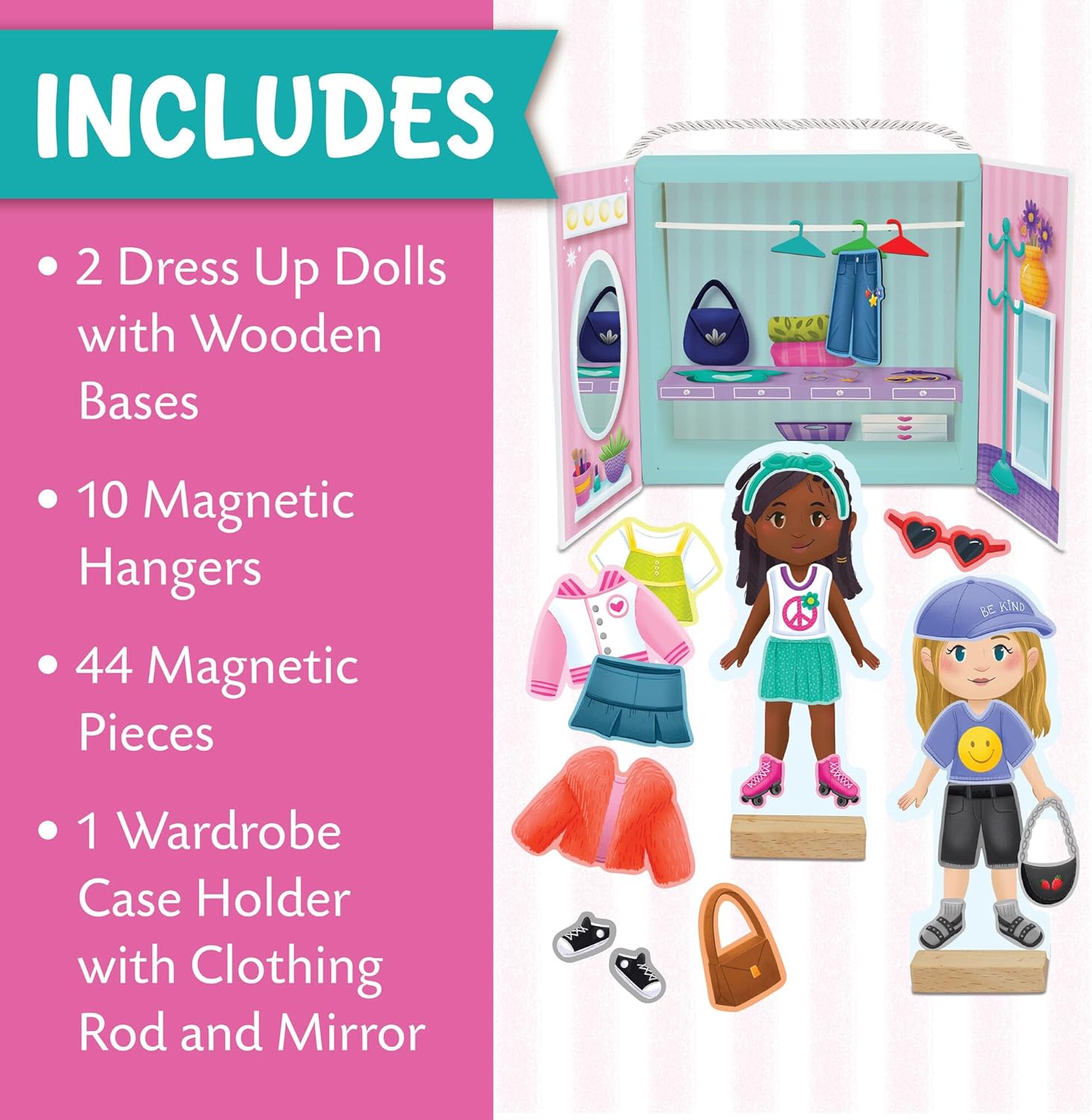 Peaceable Kingdom Fashion Friends Magnetic Dress Up Playset 50+ Pieces