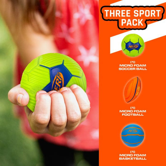 Nerf Multi Sport Foam Stress Balls Set of 3 Mini