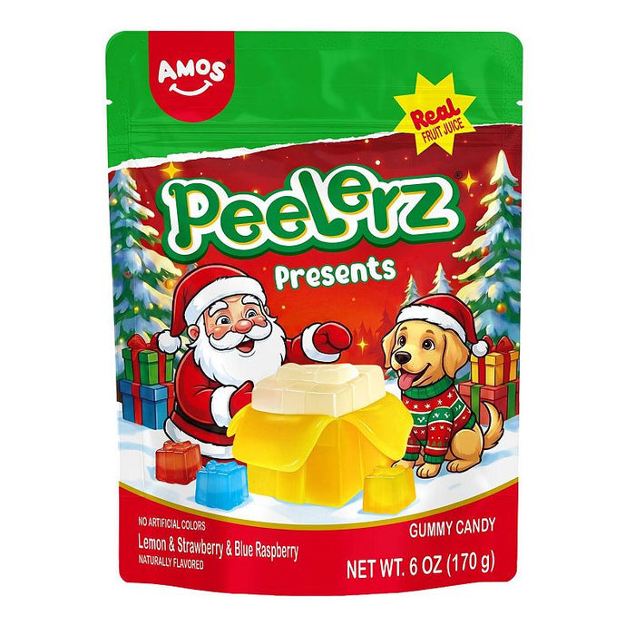 Amos Peelerz Presents Gummy Holiday Candy Bag 6 oz