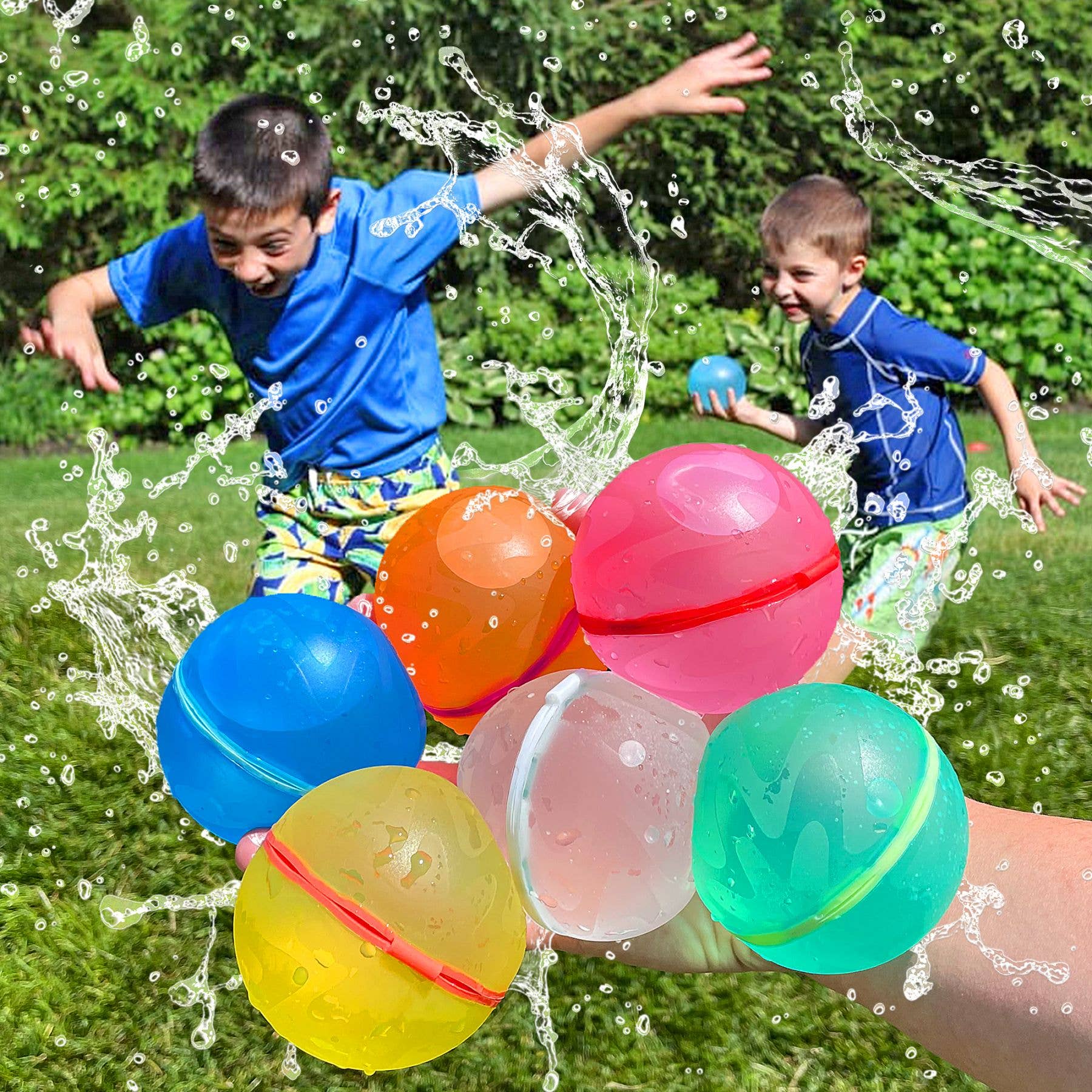 Magnetic Reusable Water Balloons Quick Fill Refillable 6PC
