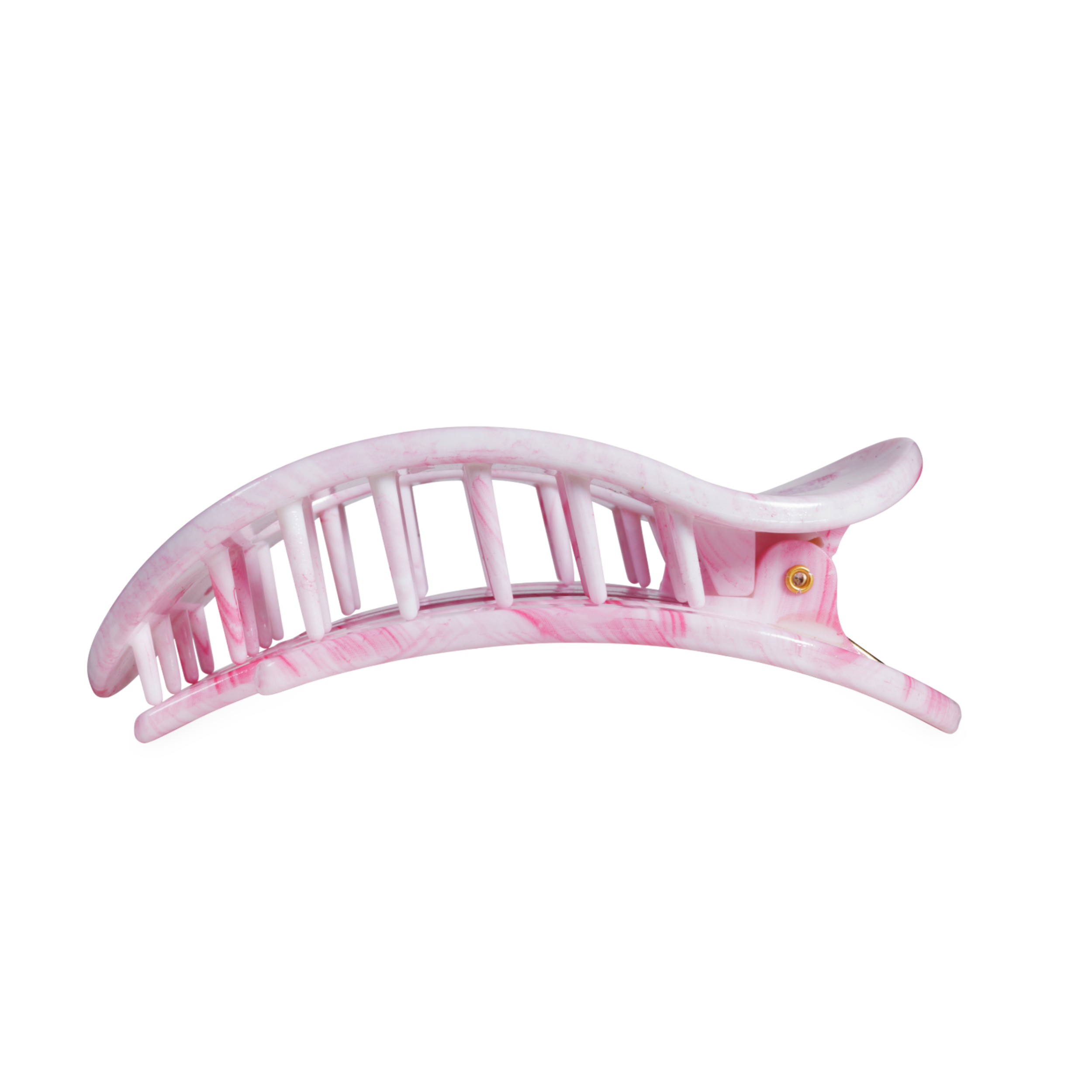 TELETIES Pinch Me! Large Flat Round Hair Clip Pink