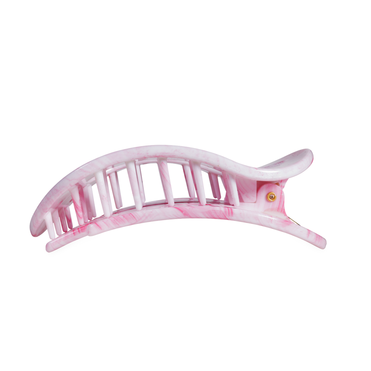 TELETIES Pinch Me! Large Flat Round Hair Clip Pink