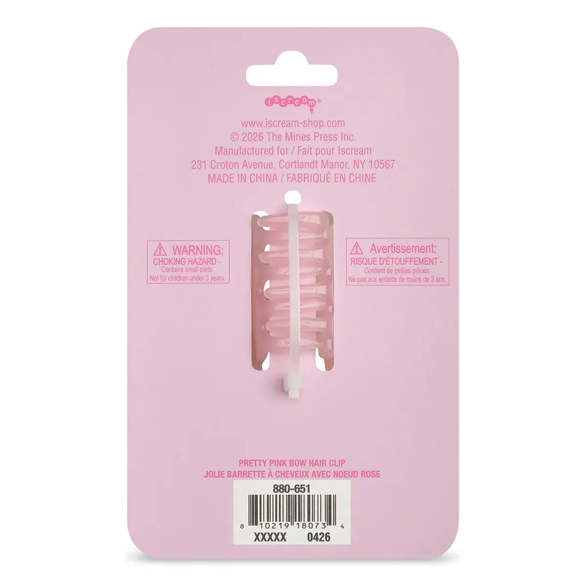 Iscream Kids Pretty Pink Bow Hair Clip
