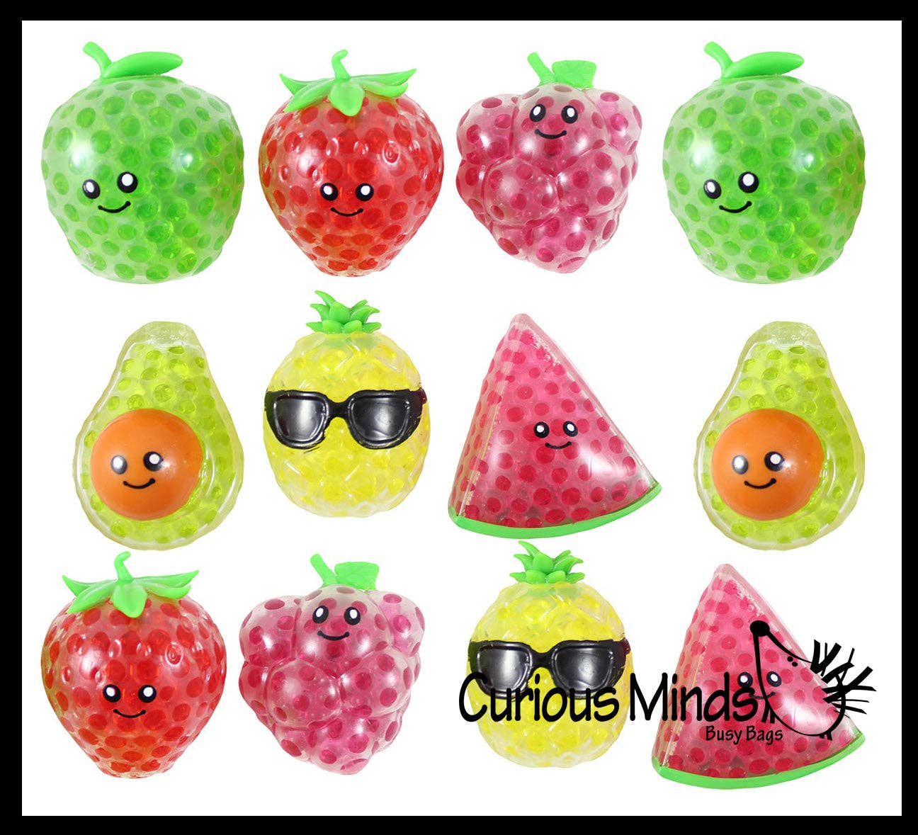 Single Small Fruit Water Bead Filled Squeeze Stress Balls