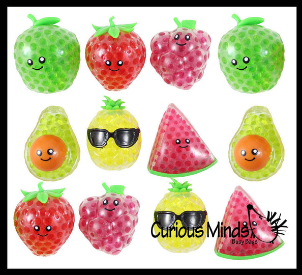 Single Small Fruit Water Bead Filled Squeeze Stress Balls
