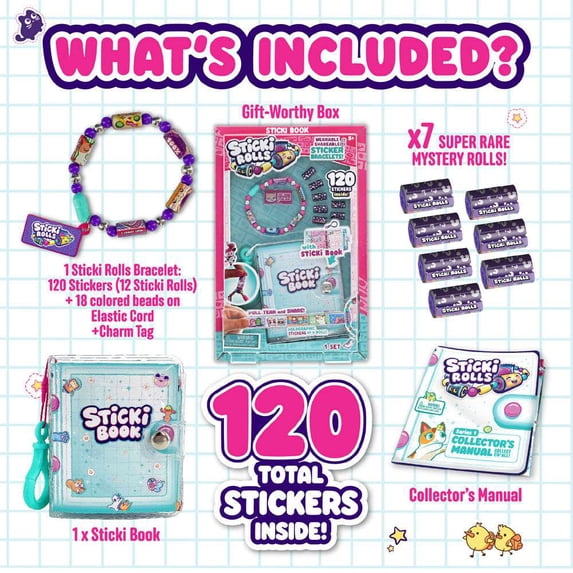 STICKI ROLLS Sticki Book Sticker Bracelet Activity Kit Series 3