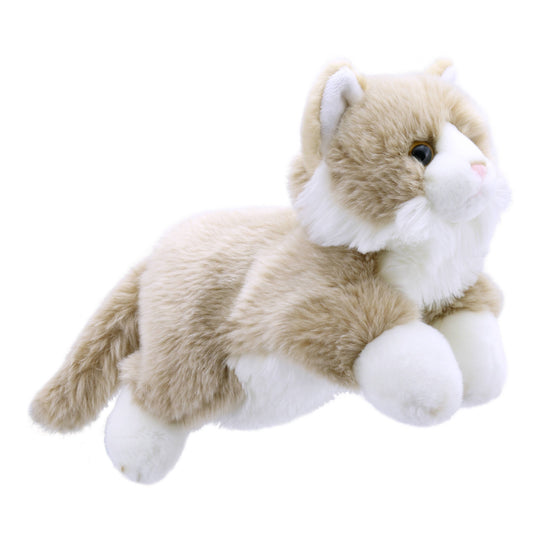 Full-Bodied Animal Hand Puppets - Cat - Beige & White