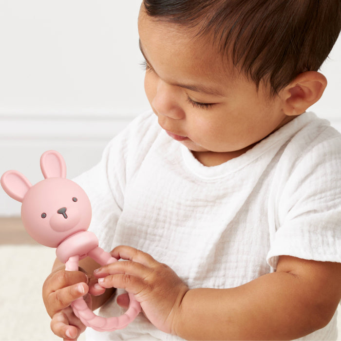 Pink Bunny Sweetie Rattle Infant Teether