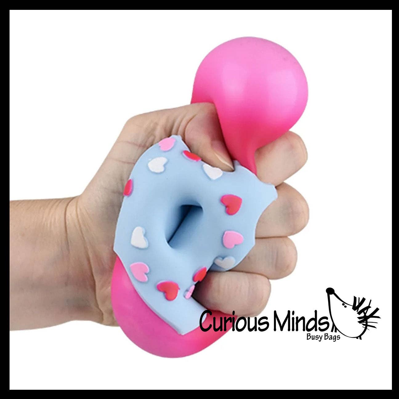 Single Donut Doughnut Soft Doh Filled Stretch Ball with Removable