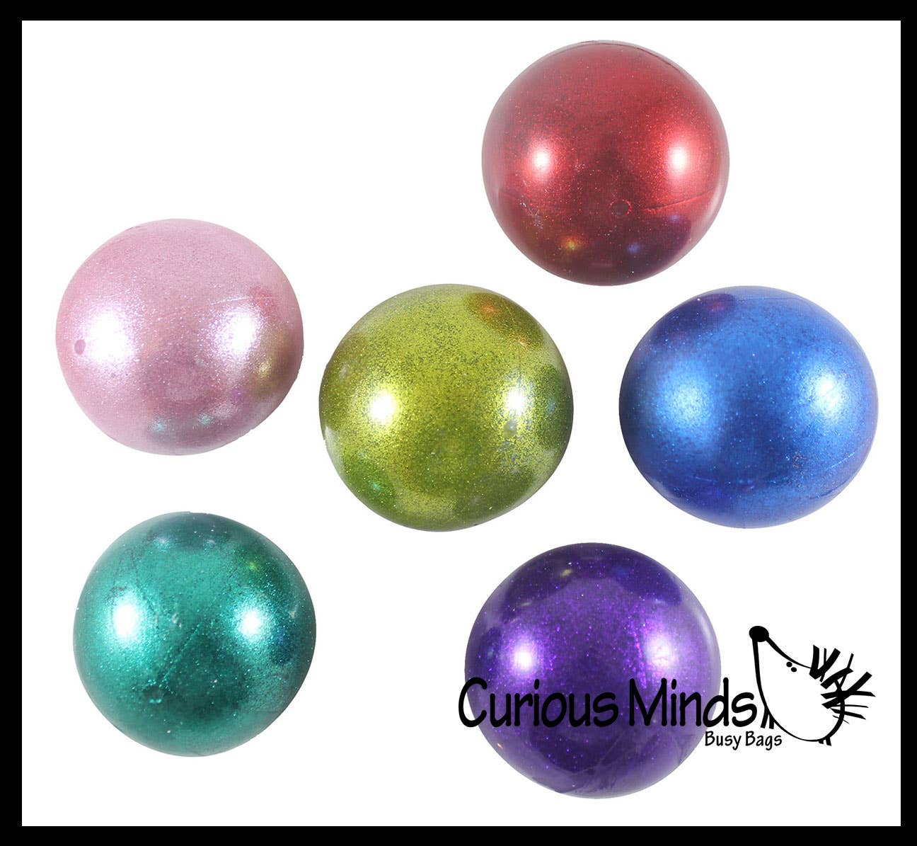 Single Metallic Glitter Thick Gel-Filled Squeeze Stress Balls  -