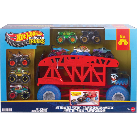 Hot Wheels Monster Trucks Transport Truck with 3 Included Cars