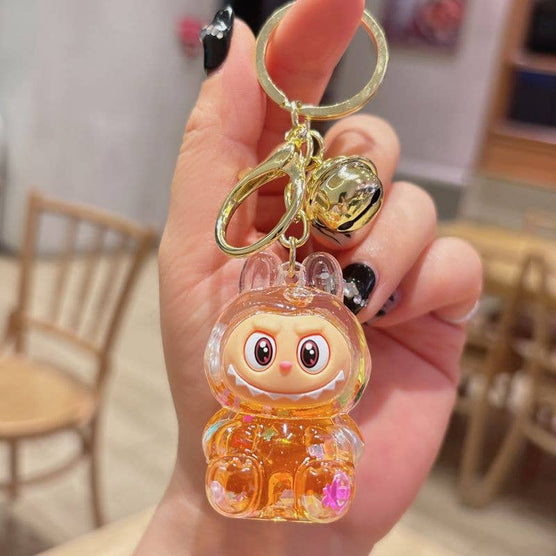 Shiny quicksand cute monster keychain